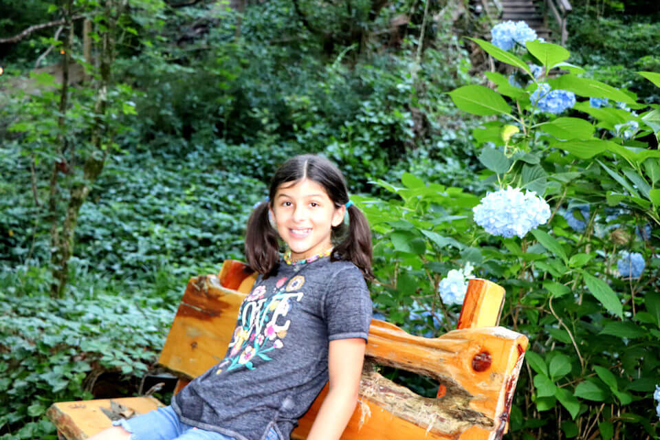 Payton enjoying the outdoor spaces at The Lodge
