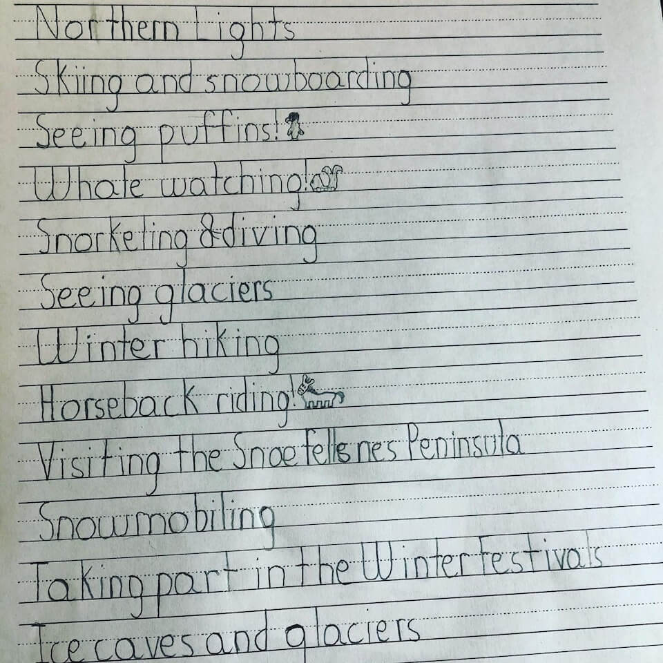 Payton's Iceland Wishlist