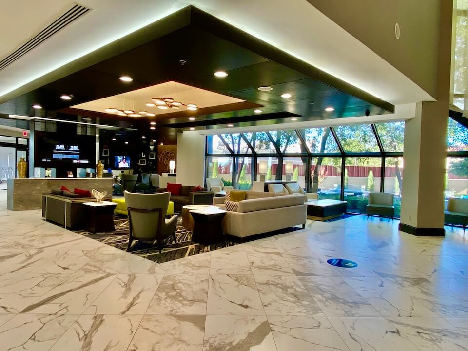 Lobby at the Embassy Suites OKC Northwest