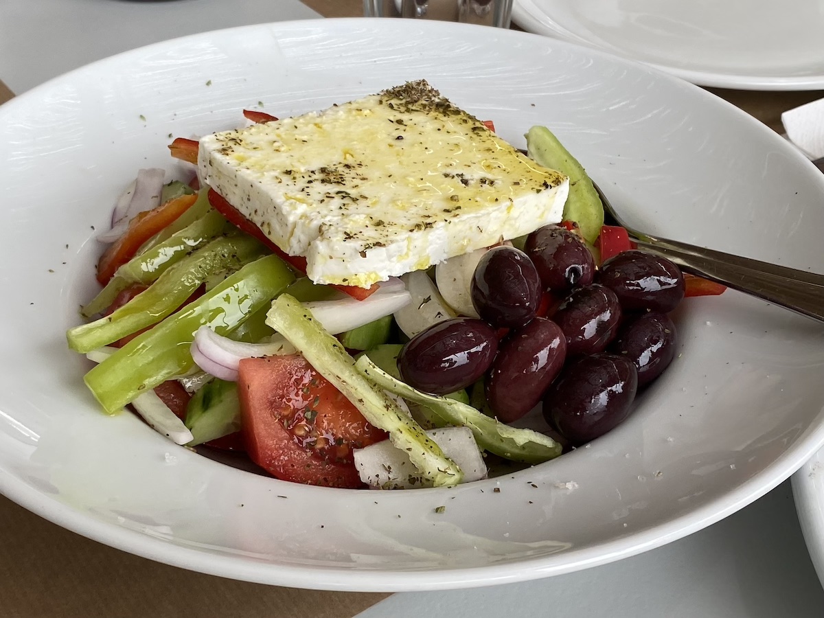 Olive oil on feta