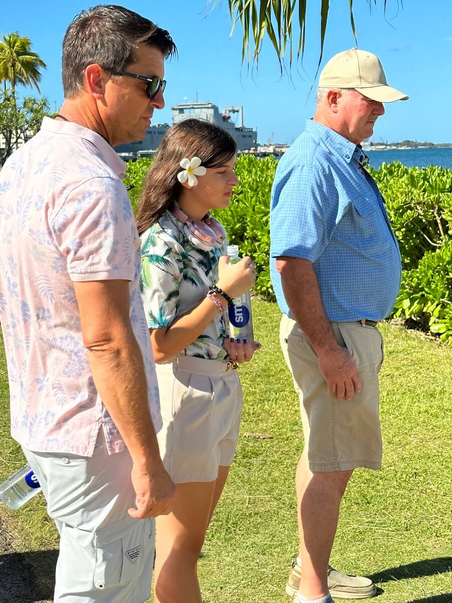 Family reverence at Pearl Harbor