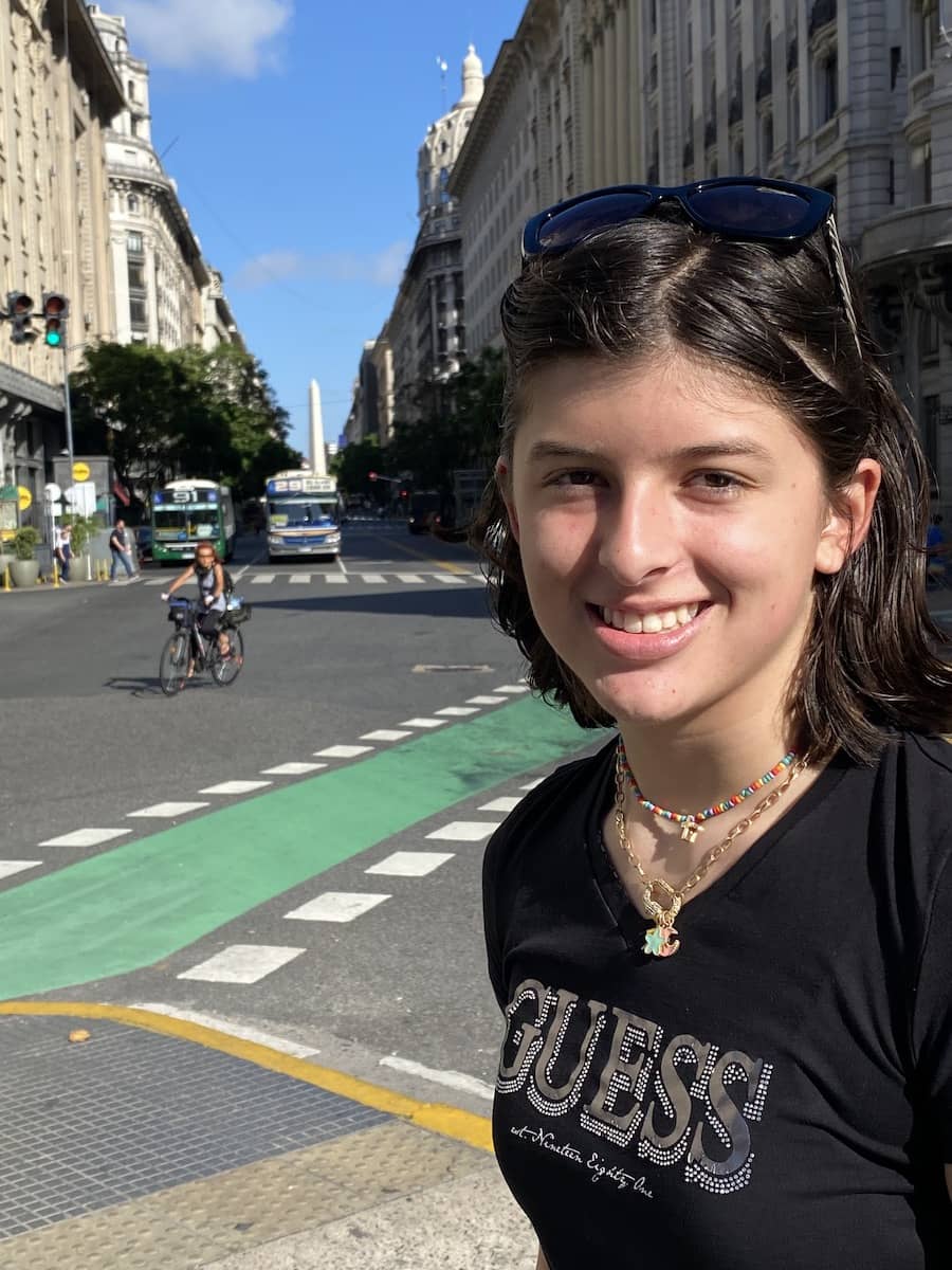Payton enjoying the area around the Theatre in Buenos Aires